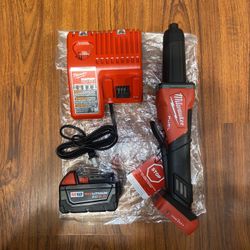 (1)Milwaukee M18 Fuel OneKey Die Grinder (2984-20) (1) 5.0 Ah Battery (1) 12v/18v Charger 