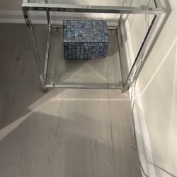 Chrome And Glass End Table