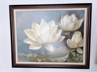 Framed Art- Lily pad flowers