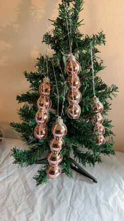 Christmas Ornaments 4 New 4.5 Inch Handmade Pink