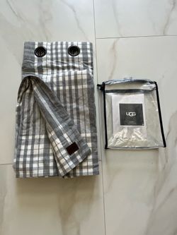UGG Curtain Panel 50” x 108” – Gray Plaid