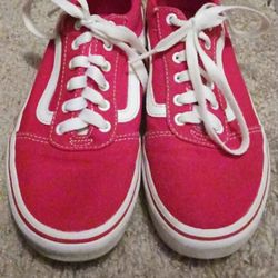 Boys Vans (Red& White)Shoes Size: 3.0 