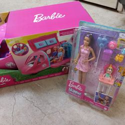 New -Barbie Dreamplane And Barbie/skipper Set