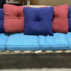 Rustic Log Couch With Cushions 8 Feet Rare!