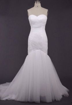 New mermaid white bride gown wedding dress