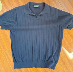 Rodd & Gunn Frey’s Crescent Rib Cotton Sweater Polo – Men’s M – Midnight