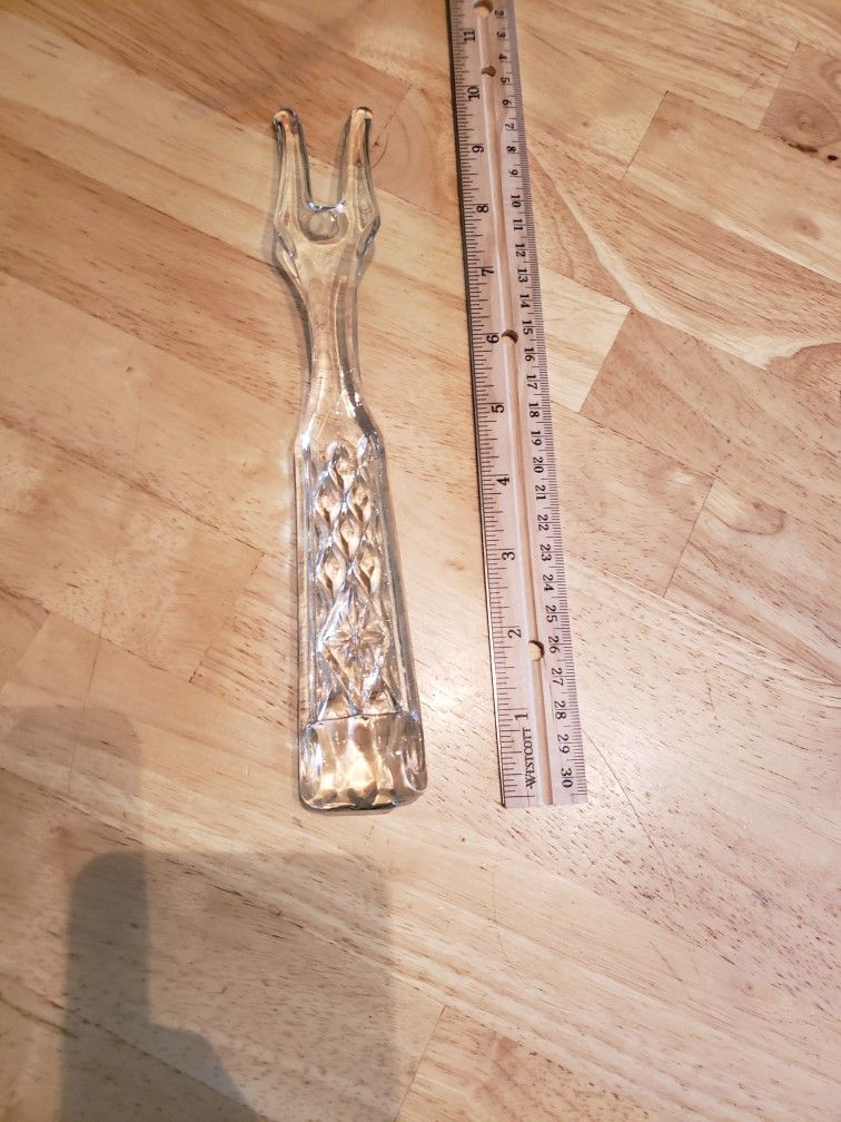 Vintage glass serving fork