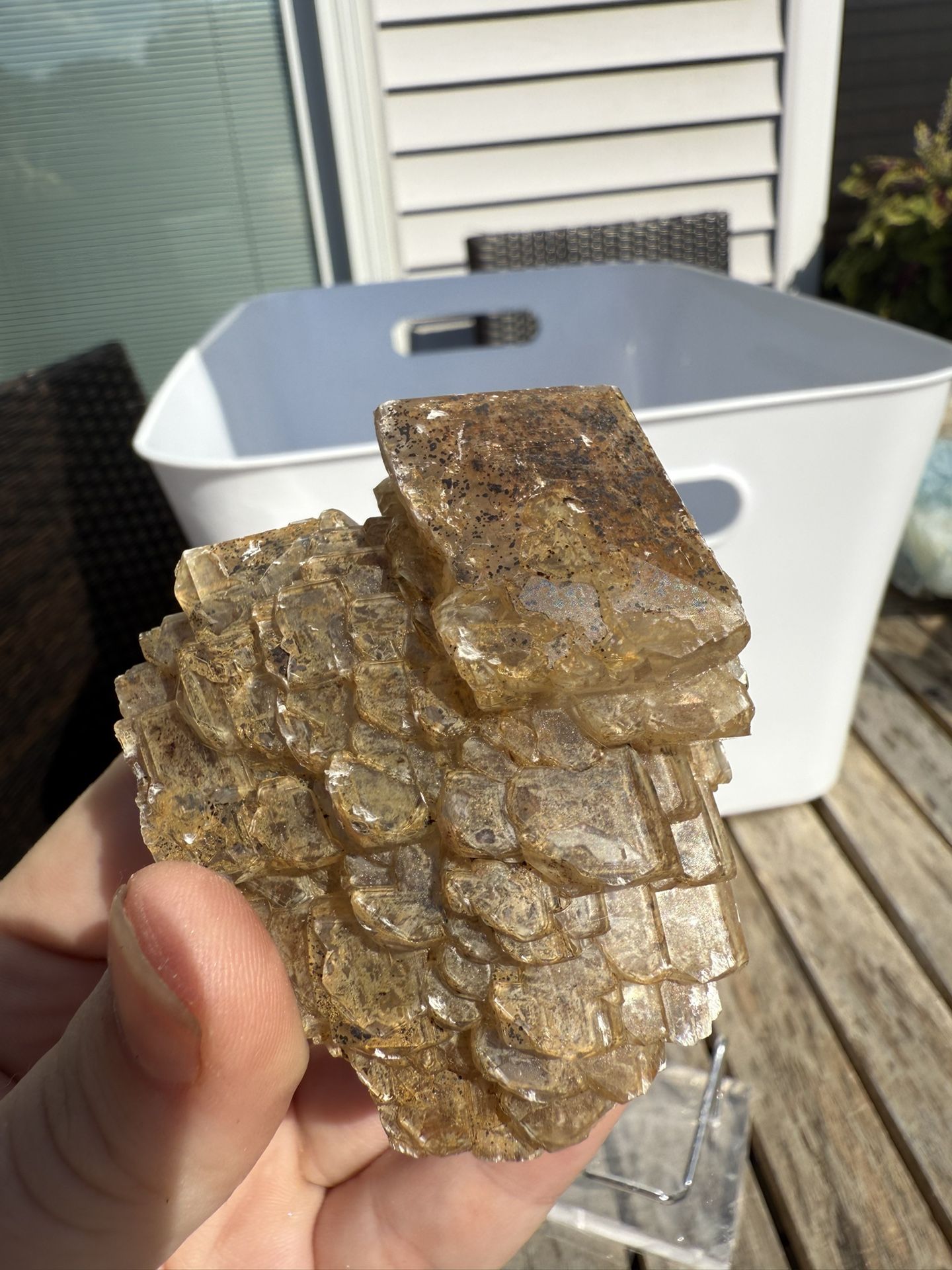 Honey Calcite Step Formation