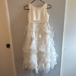 Creamy White Girls Dress For 1st Communion Or Wedding Size 10