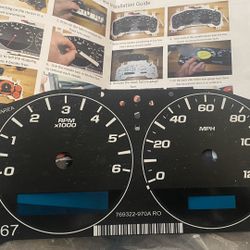 NEW gauge Cluster Insert Blackout For 08-12 GMC/Chevy Suburban, Yukon (maybe Sierra And 1500s)