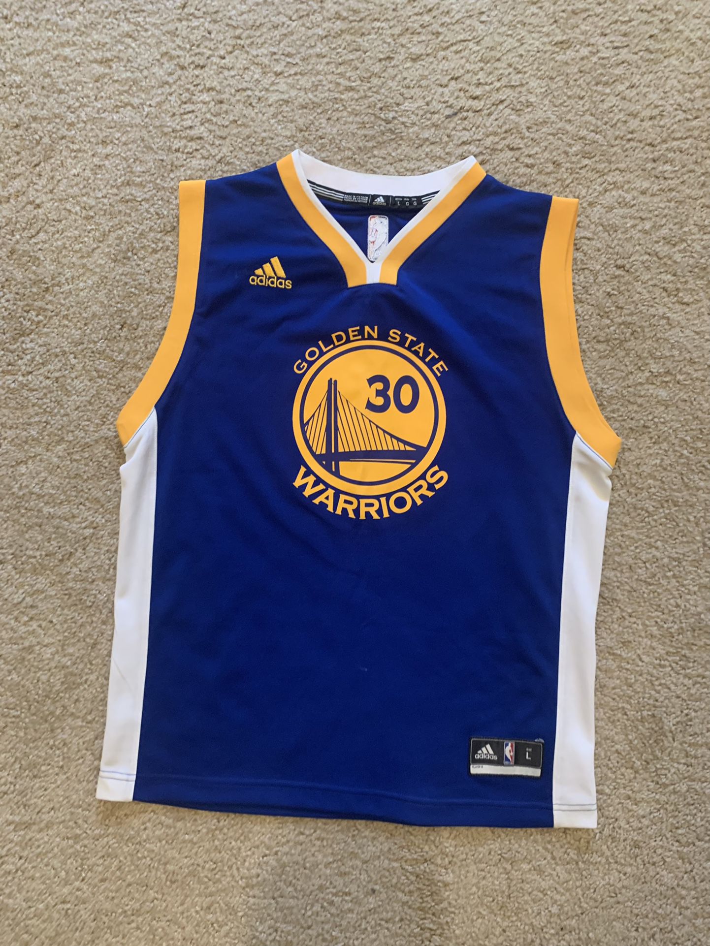 Golden State Warriors Stephen Curry  Adidas 2016-17 Jersey - Blue - YL