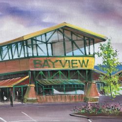 Bay view Watercolor On Silk 