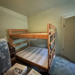 Full Size Wood Bunk Beds With Bunkie Boards 