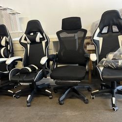 Gaming Chair, Ergonomic Office Recliner with Lumbar Support, High Back and Height Adjustable, Computer Desk Chair with Mesh Back and 360° Swivel for T