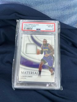 2022 Immaculate LeBron James Lakers Card PSA 8 (With Piece of Jersey)