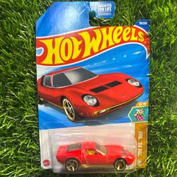 Hot Wheels 1970 Lamborghini Miura red diecast car cars