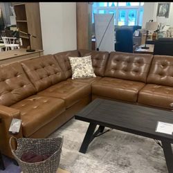Brand New/ Brown Leather Sectional, Seccional, Couch/ Ask Price,  Financing Options 