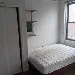 Cherry Wood Platform Bed Frame With Wood Slates