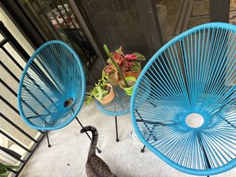 Balcony Furniture (blue chairs and table)