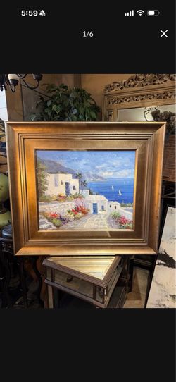 Beautiful oil on canvas signed 37 by 33