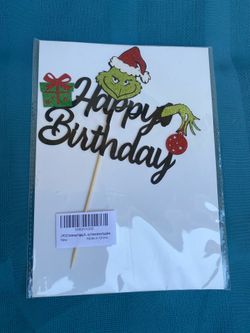 The Grinch Happy Birthday Cake Topper