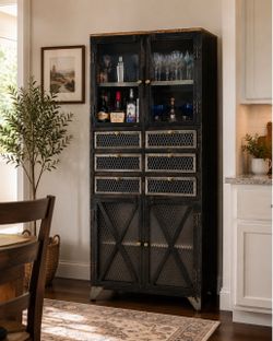 Industrial Style Designer Bar Cabinet