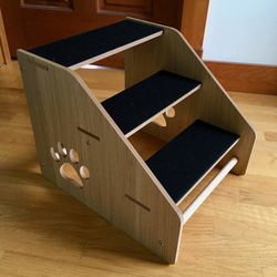 3 Step Wooden Pet Small Dog Stairs for Couch, Bed, Furniture, Chair