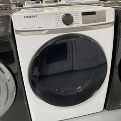 Samsung White 7.5 Cu. Ft. Smart Gas Dryer With Steam Sanitize 