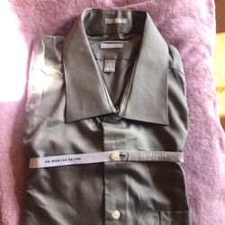 Mens Dress Shirt Size 17 1/2 34/35 Long Sleeve