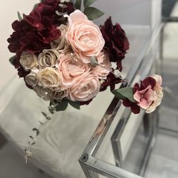 Artificial Flower Wedding Boquete And Boutonnière 