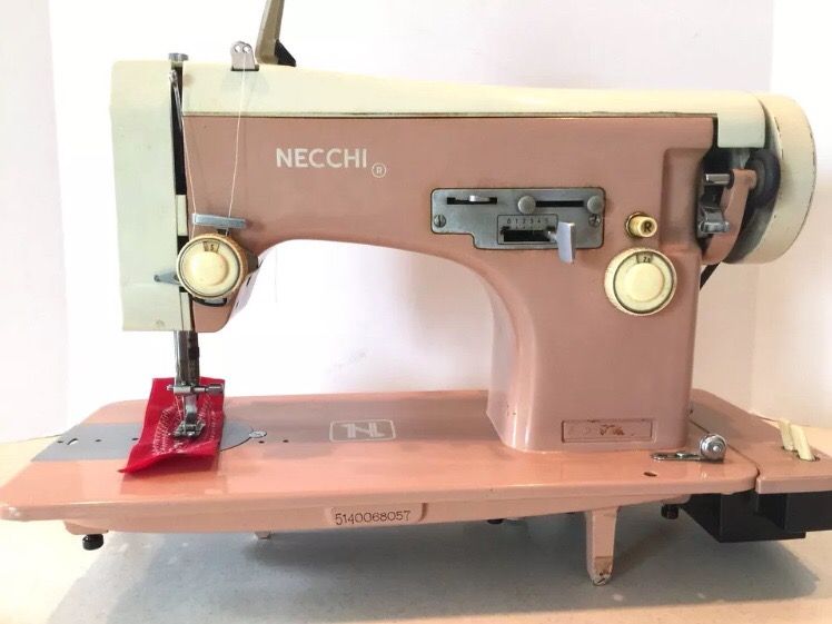 Vintage Rare Italian NECCHI Industrial Strength Sewing Machine with Cabinet Table