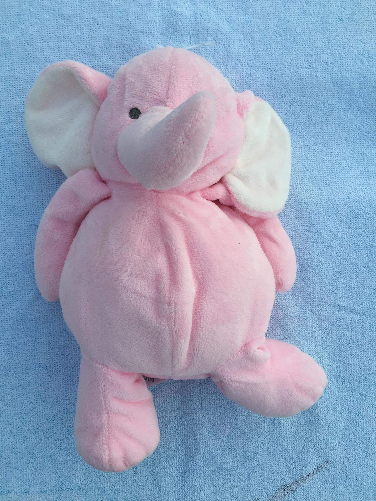 Carters Pink White Elephant Plush Soft Baby Toy Lovey 10”