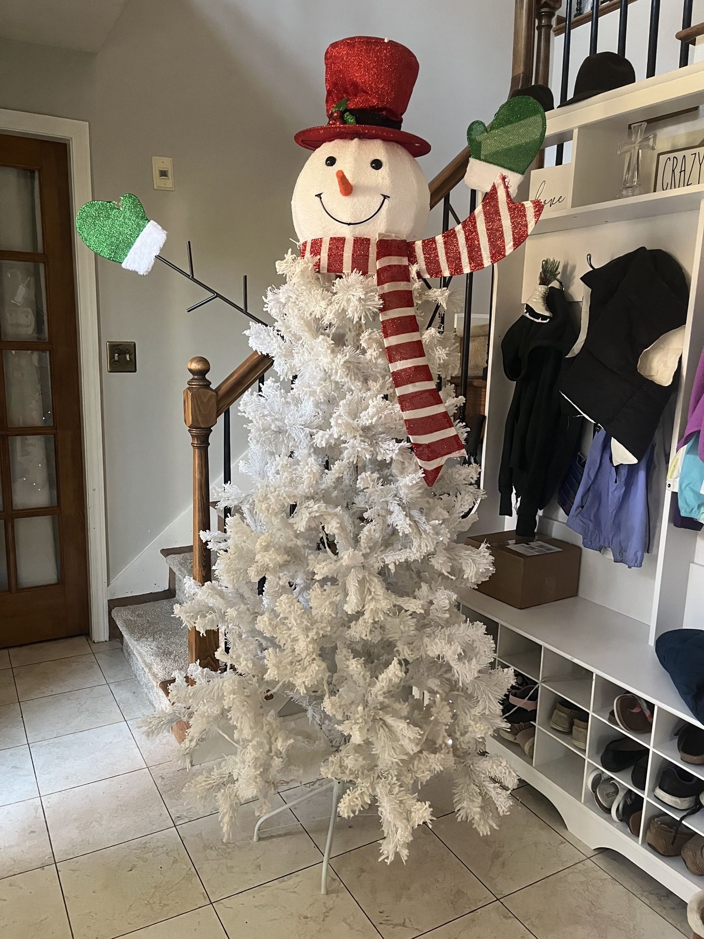 Snowman Tree With Lights
