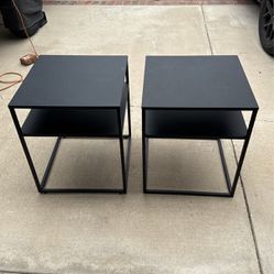 Two Metal End Tables