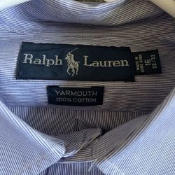 Polo Ralph Lauren Shirt 16 32/33 (M) Blue Collard Button Down Dress Shirt