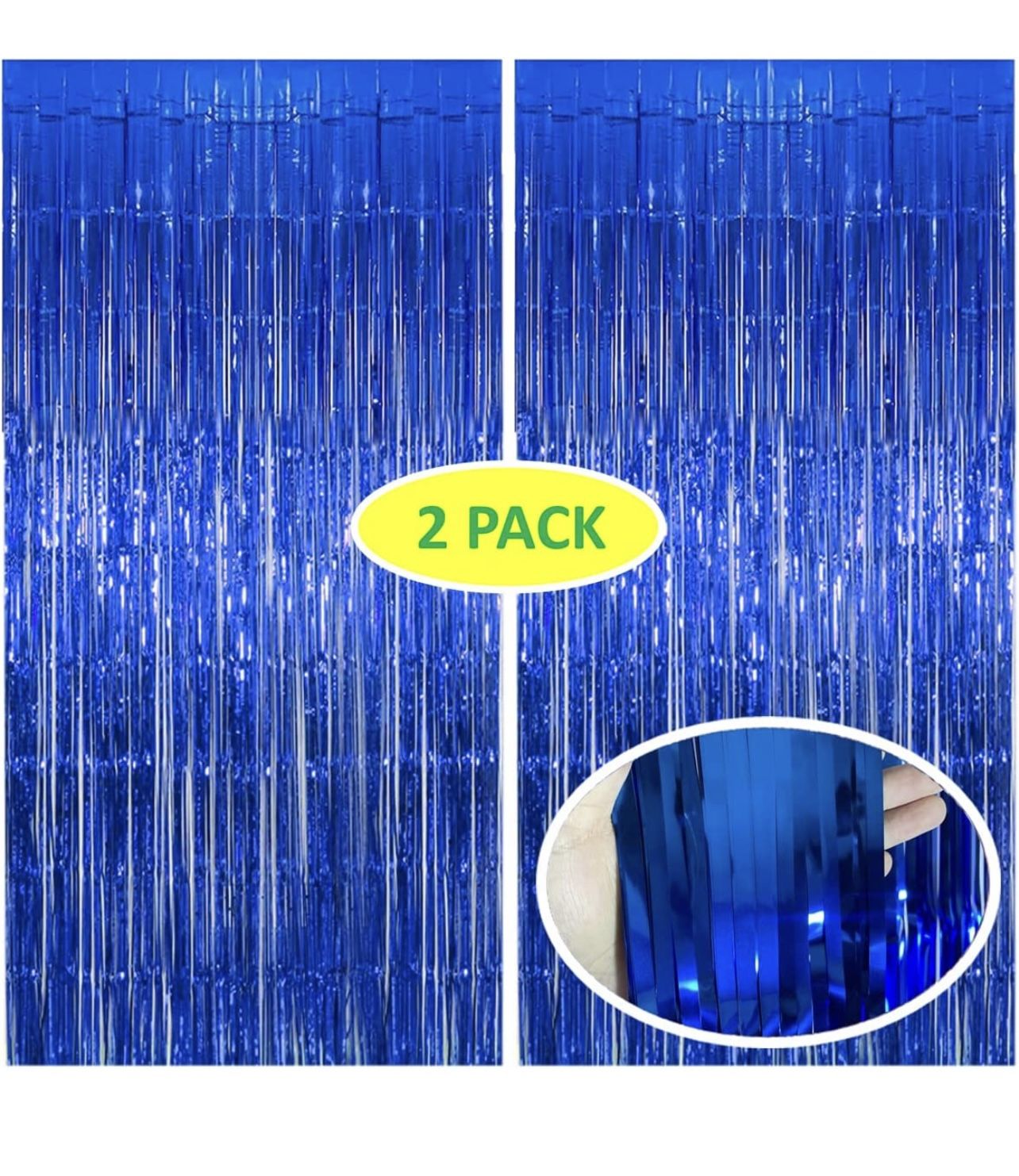 Blue Tinsel Foil Fringe Backdrop Party Decoration