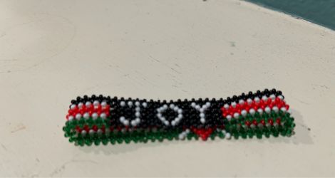 Beaded Joy bracelet handmade from Kenya. Choose Joy.