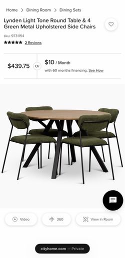 Wood round table with chairs