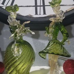 One Of A Kind! Italian Murano Hand Blown Glass Figurines~Extremely Rare!!