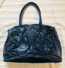 Falorni teal leather Italian bag