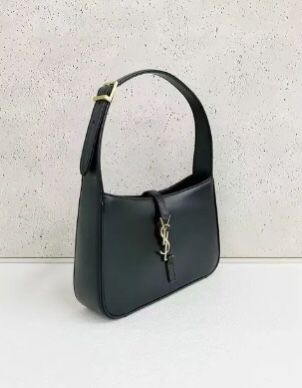 YSL underarm shoulder bag black silver