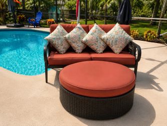 Outdoor couch and ottoman