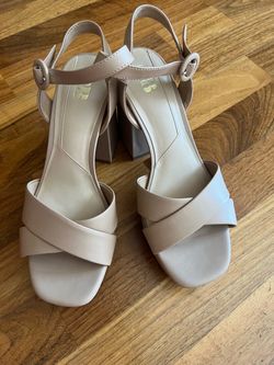 Nude Block Heel Sandals with Ankle Strap 8