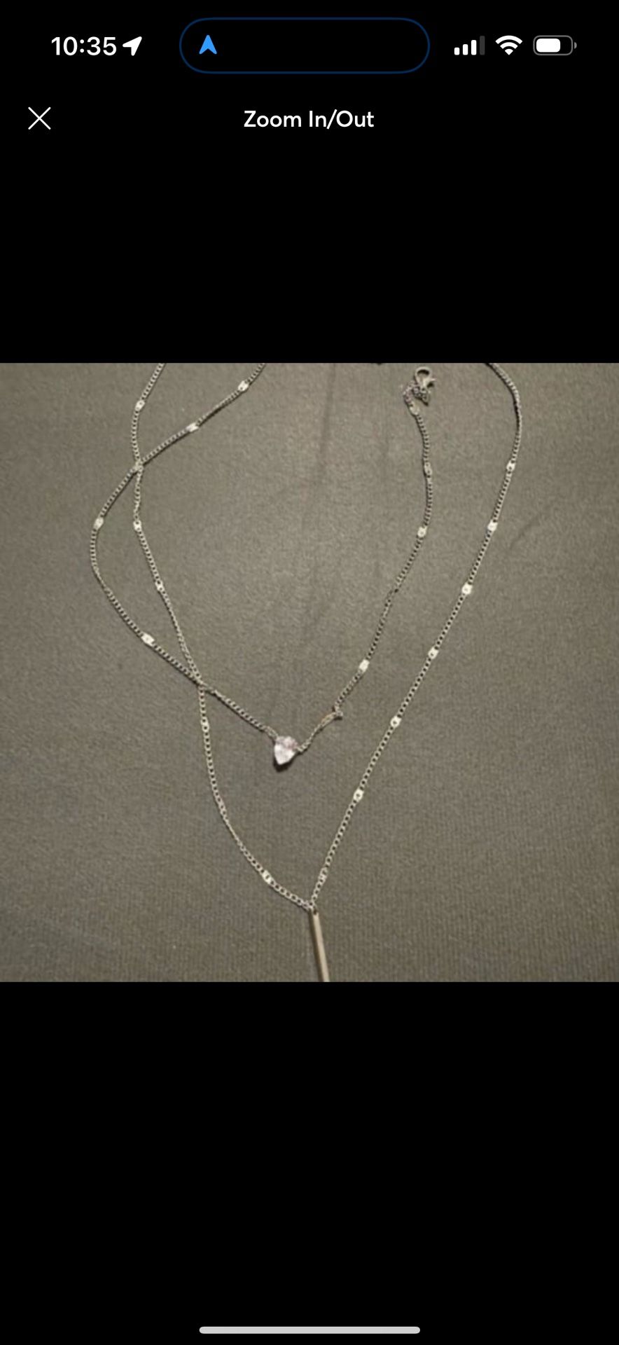 New— Macys  necklace silver stone