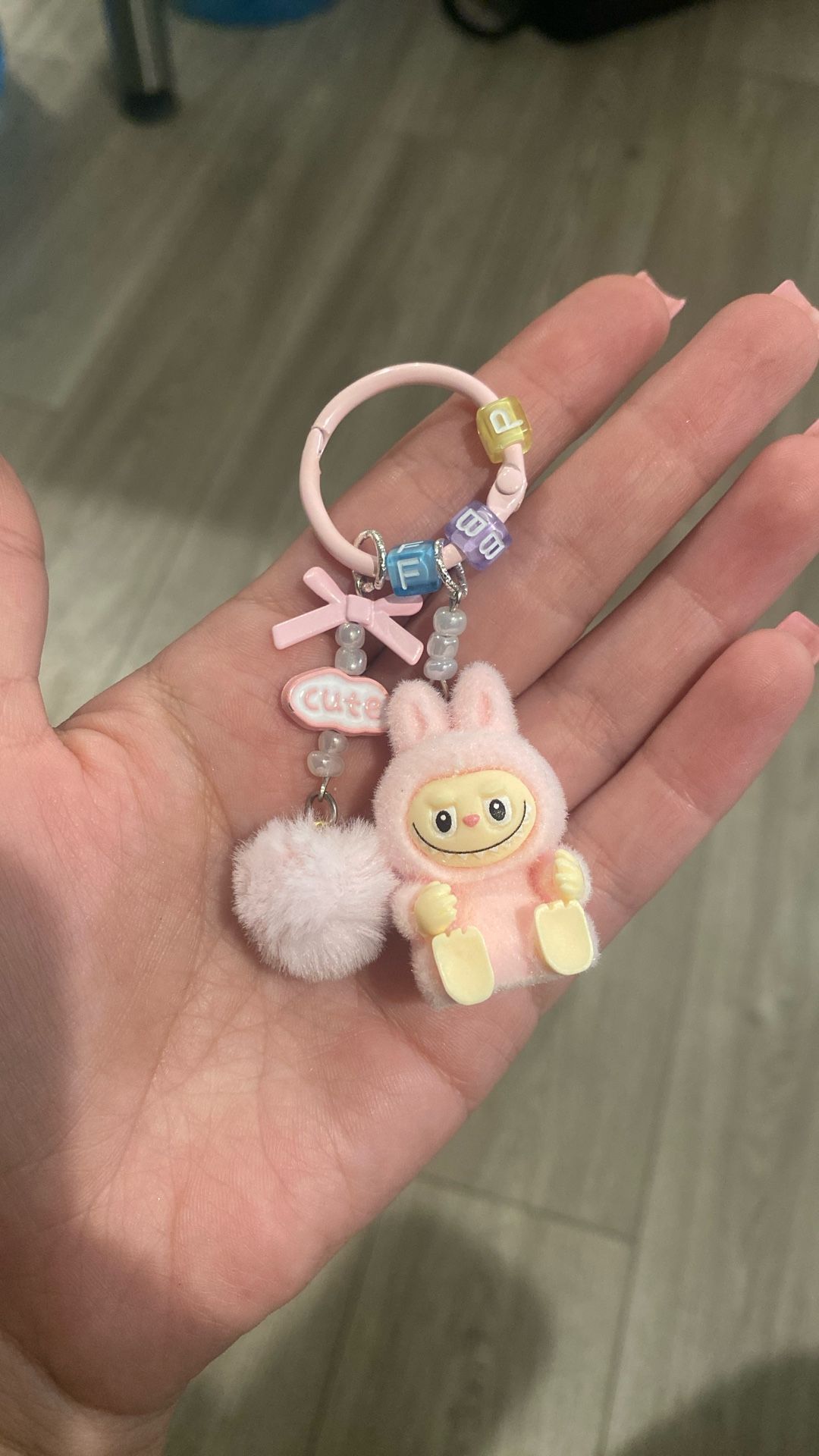 Labubu Keychain Very Cute, Pink Color 