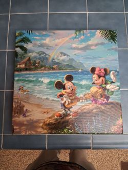 Thomas Kinkade wrapped canvas Mickey & Minnie