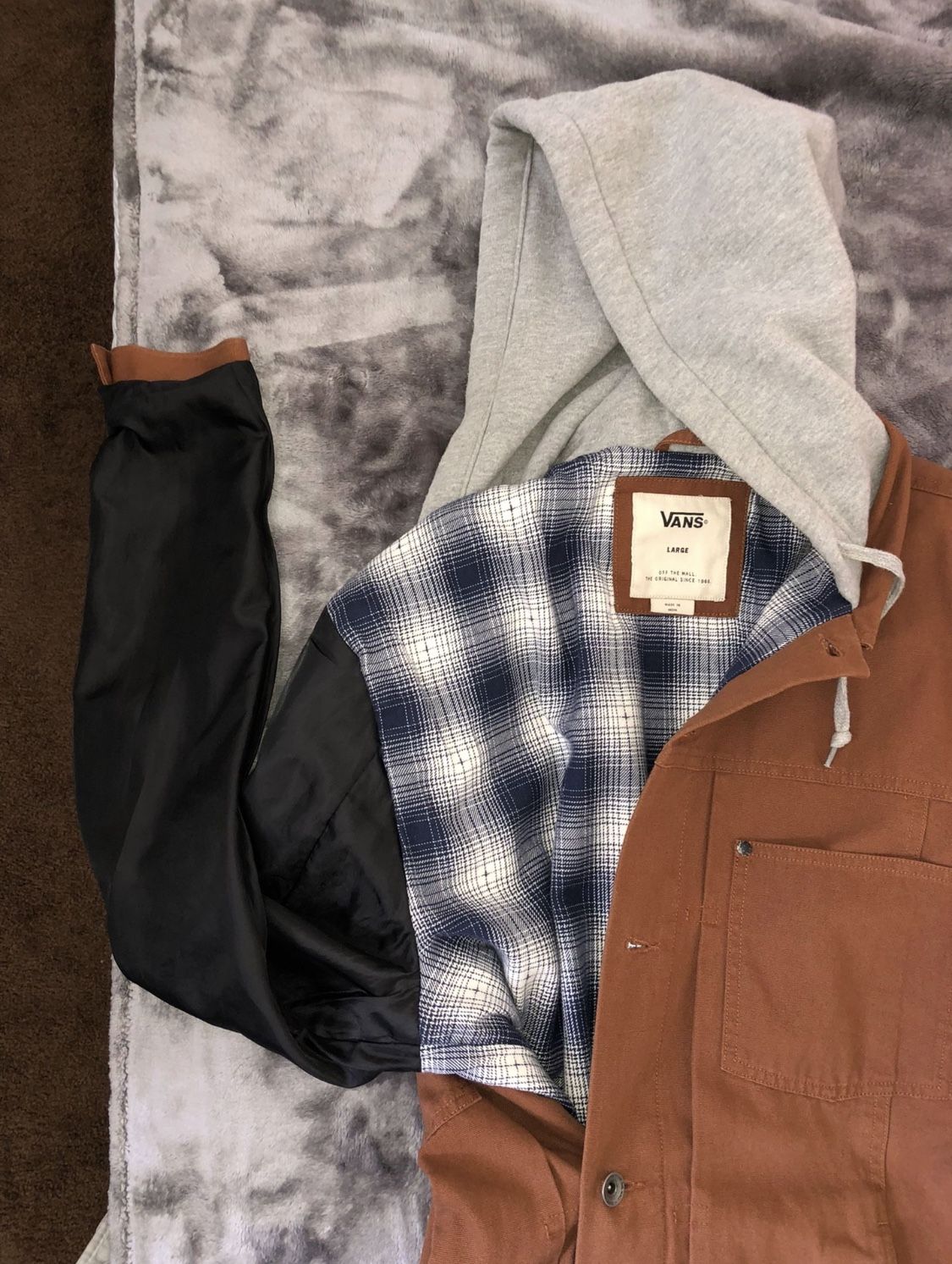 Vans, Vans Jacket, Vans Clothing, Orange Jacket, Flannel, Flannel Jacket, Hoodie, Hoodie Jacket, Burnt Orange, Burnt Orange Jacket, Orange Jacket