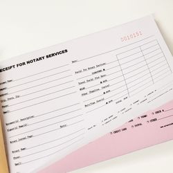 Notary Public Receipt Books Duplicate 50 Copies, 100 Pages 