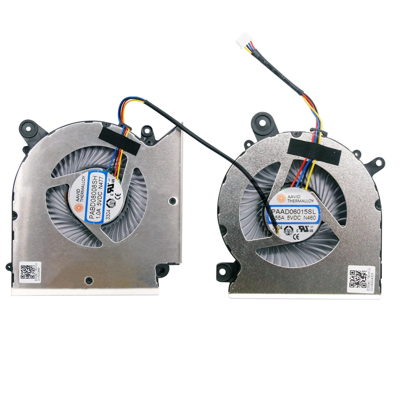 New CPU+GPU Cooling Fan Replacement For MSI Katana GF66-12U, 12UG 12UE 12UD 12UC, 12UGx 12UEx 12UDx 12UCx, P/N: PABD08008SH N477, PAAD06015SL N460