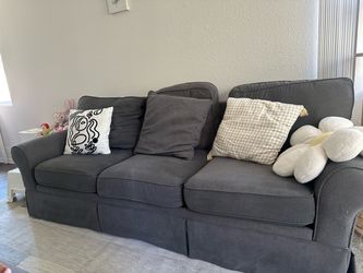 Dark Gray 3-Seat Upholstered Sofa